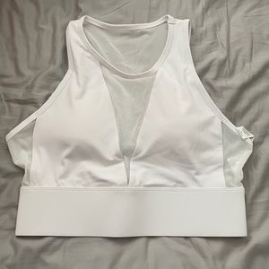 Long line sports bra/crop top with mesh open back